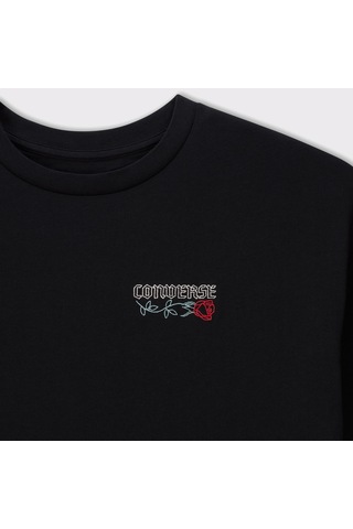 Converse Kadın Baskılı Siyah T-shirt
