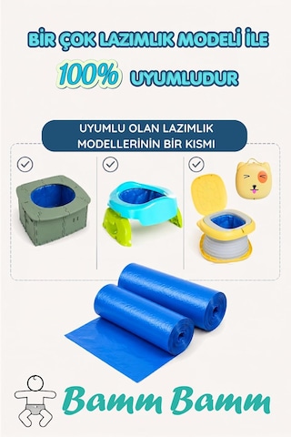 Lazımlık Poşeti - Katlanabilir Çocuk Tuvaleti Lazımlık Yedek Poşeti Çok renkli