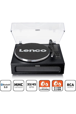 Lenco LS-430BK 4 Dahili Hoparlörlü Bluetooth Plak Çalar - Siyah
