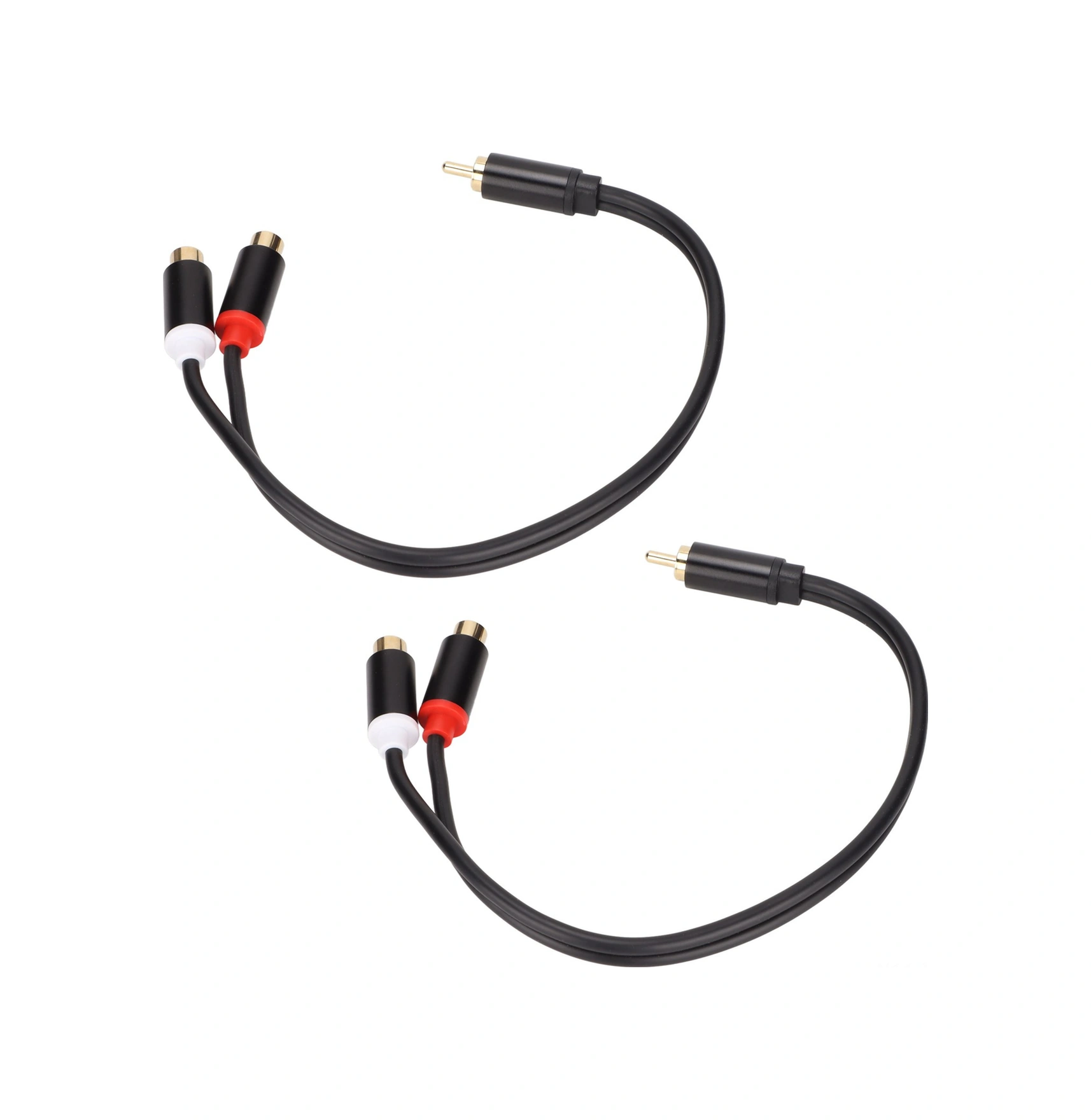 Shineyee 2 Adet Rca Splitter Kablosu - 1 Erkek 2 Dişi Y Tipi, Stereo/mono Dönüştürücü, Altın Kaplı, 0.3m, Hoparlör/av Subwoofer İçin 3686mff