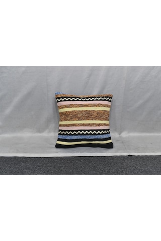 Zehra Abla Halı Yeni El Dokuma Dekoratif Kilim Kırlent Yastık Kılıfı 6810 Çok Renkli
