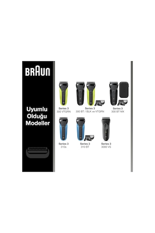 Braun Series 3 21B Tıraş Makinesi Yedek Başlığı - Siyah