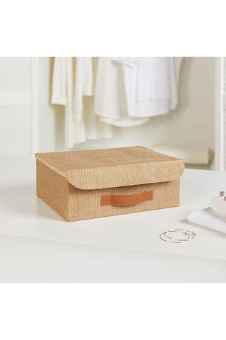 Ocean Home Textile Çekmece İçi Jüt Kapaklı Kutu 30 X 23 X 11 Cm Genel