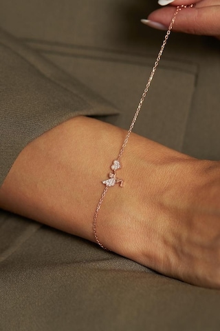 Roza Silver Zirkon Taşlı Rose Aşk Meleği Eros Minimal Gümüş Bileklik