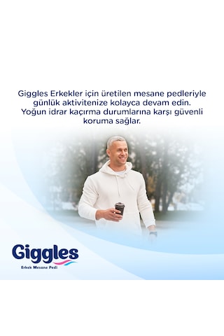 Giggles Yetişkin Erkek Mesane Pedi - L Beden - 6 Paket 120 Adet L