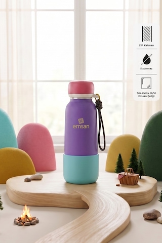 Emsan Thermos Bottle Çelik Sızdırmaz Termos 500 Ml Mor Purple
