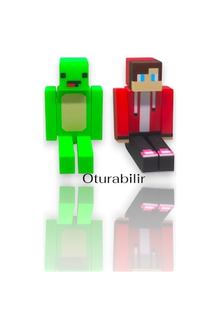 Loy3d Minecraft - Mikey Ve Jj 12 Cm Oynar Kol Ve Bacak, Boya Yok 2