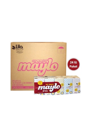 Cep Mendili 10'lu X 24 Paket 240'lı Açık Gri