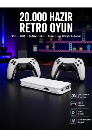 Retro Oyun Konsolu 20. 000 Yüklü Oyun