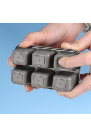 Moveevo Gri Silikon Buzluk 6 Bölmeli Kapaklı - Yemek Dereceli, Bpa-ızdır, Kolay Çıkarım, Ev/bar/ Mutfak Kullanıma Uygun Çok Renkli