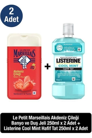 Listerine Coolmint Hafif Tat Ağız Bakım Suyu 250 ML + Lpm Akdeniz Çileği Duş Jeli 2 x 250 ML