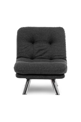 Pafu Hippo Tekli Yataklı Koltuk Keten - Koyu Gri Koyu Gri