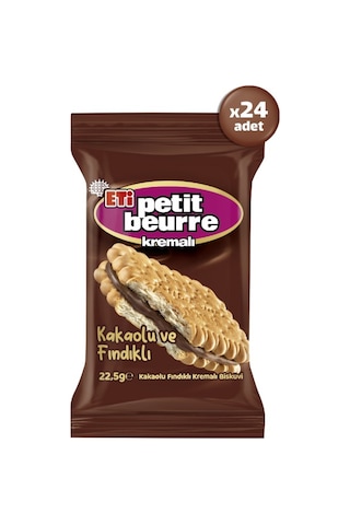 Petit Beurre Kakaolu Fındıklı Kremalı Bisküvi Tekli Paket 22,5 G