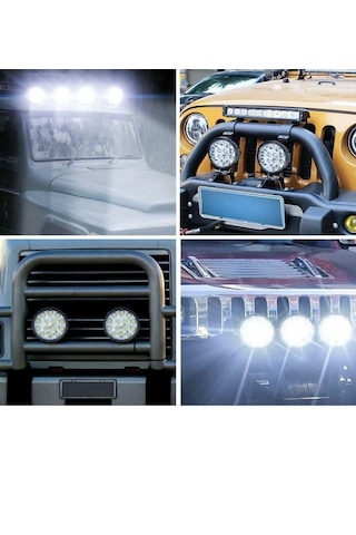 Point 4 Adet Off Road 14 Led 42 Watt Yuvarlak Traktör Tır Kamyon Tekne Sis Farı Çalışma Lambası 4 Adet