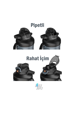 Tkk 1650 Ml Profesyonel Kamp Matarası/çelik Termos Çift Kullanım Pipetli/rahat İçim 12/24 Yalıtım -20281650 001