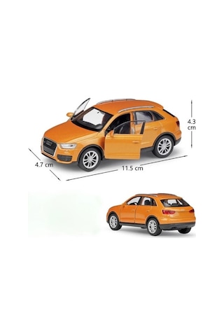 Welly Lisanslı Audi Q3 Çek Bırak Metal Model Araba 1:32-1:34 - Turuncu