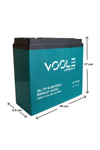 Voole 12v 24 Ah Elektrikli Bisiklet Jel Aküsü 5li Set 2026 Üretimi
