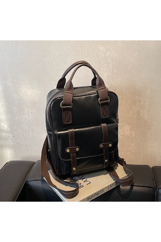 Retro Kadın Çantası Bahar Yeni Şık Çanta Büyük Kapasiteli Sırt Çantası Kadın Seyahat Sırt Çantası Kahve Rengi Ana Resim Rengi Diğer