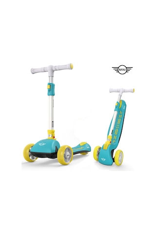Lisanslı 3 Tekerlekli Katlanabilir Ayarlanabilir Işıklı 50 Kg Taşıma Kapasiteli Scooter Yeşil