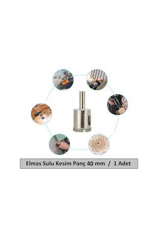 Venoa Cam Mermer Granit Fayans Delici Panç Seti Sulu Kesim 40 Mm