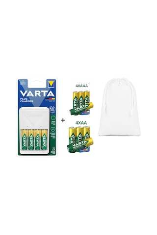 Vart Plug Şarj Cihazı+8x2100AA KALEM+4X800AAA İNCE PİL+ÇANTA