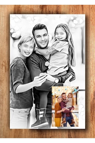 Kişiye Özel Karakalem Mdf Tablo 3258