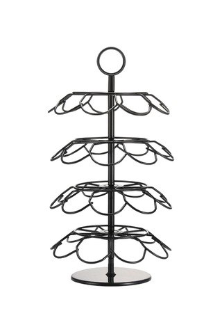 Tenfowee 360 Derece Dönebilir 36 Kapsül Kapasiteli Demir Kahve Kapsülü Organizatörü Siyah