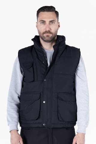 Elyaf Dolgulu Dik Yakalı Yelek Siyah