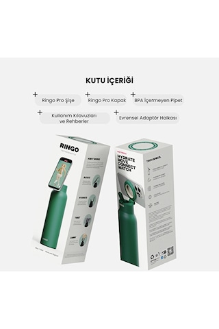 Ringo Pro Pipetli, Telefon Tutuculu Termal Çelik Termos 710 Ml Yeşil