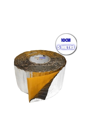 Araç Oto Ses Isı Yalıtım Bandı 3mm X 10cm X 5metre Alüminyum Folyolu Kauçuk Bant Izolasyon Malzemesi
