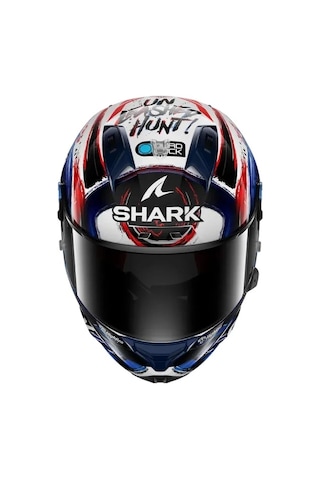 +1 Siyah + Vizör Shark Aeron-GP Carbon Fim Racing Zarco Kask Beyaz Mavi