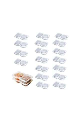 Geeroyoo Çift Bölmeli Sızdırmaz Baharat Saklama Kapları, 20'li Set, Pratik Ve Kullanışlı Tasarım