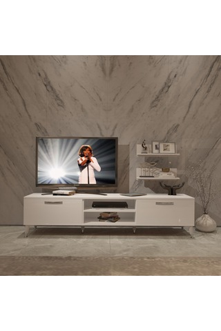 Decoraktiv Eko 4 Mdf Dvd Silver Tv Ünitesi Tv Sehpası Beyaz