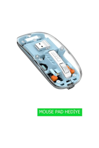 Honor Pad V9 11.5" Uyumlu Şeffaf Tasarım Sessiz Kablosuz Mouse Diğer