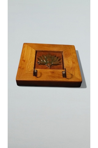 Anahtarlık Duvar Panosu Lotus Çiçeği Askılık Tablo 14,5 14,5 2,5 Cm Ahşap
