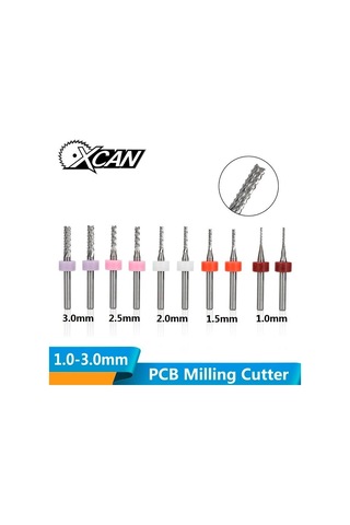 Pcb Karbür Freze Kesici 1.0-3.0mm 10lu Set 3.175mm Shank