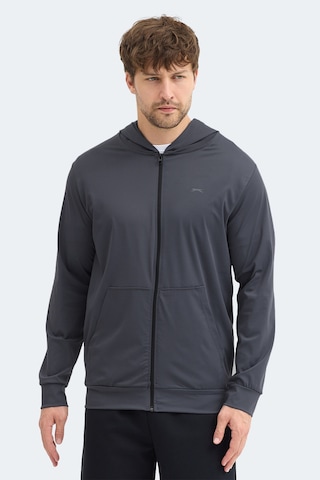 Slazenger Kelenor Erkek Kapüşonlu Cepli Koyu Gri Sweatshırt Koyu Gri