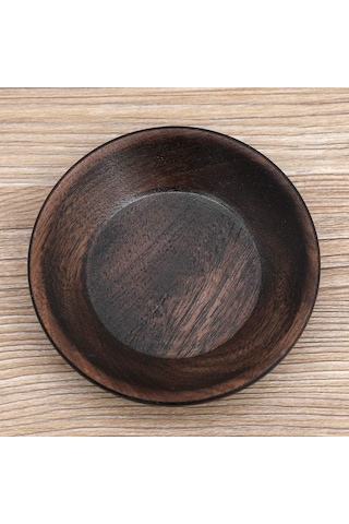 Meyve Tepsisi, Yuvarlak Çay Tabağı Masif Koyu Renk Ahşap Meyve Tepsisi Yuvarlak Yemek Servis Tepsisi Çay Çöl Kek Tabağı Tabak 7,5 Cm