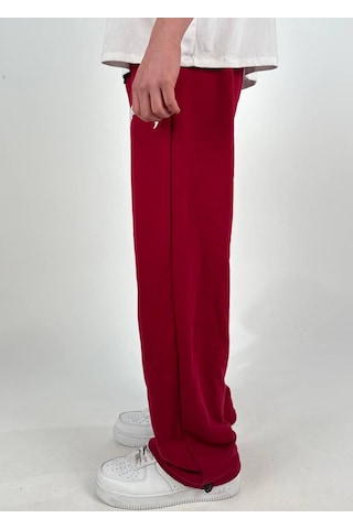 Zaee Syncl Yazlık Nakışlı Ayarlanabilir Baggy Eşofman Altı Bordo