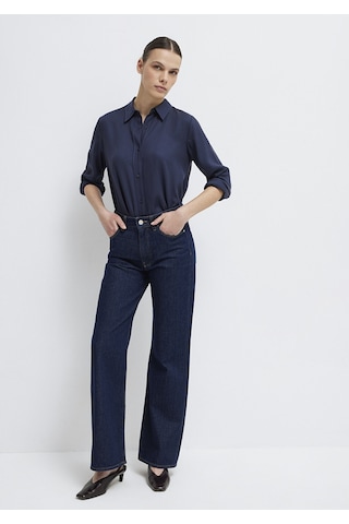 Mavi - Lacivert Tencel Liyosel Gömlek 1211506-70487 Lacivert