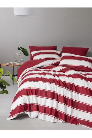 Cozy Home Festive Çift Kişilik Lastikli Çarşaflı Nevresim Takımı Jolly Kırmızı Kırmızı