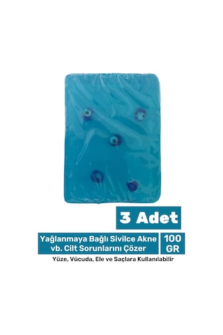 Güzel Kokulu El Yüz Saç Vücut Cilt Orijinal Bitkisel Nazar Boncuklu Okyanus Sabunu 100g - 3 Adet