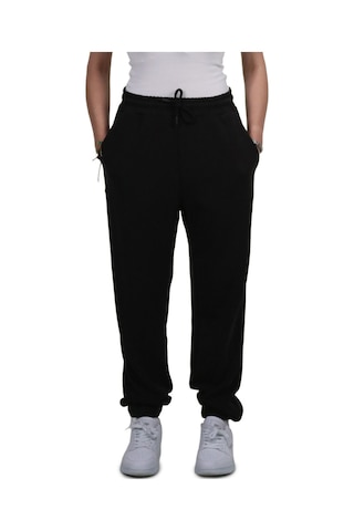 Kadın Modal Kumaş Lastikli Paça Siyah Jogger Pantolon Siyah