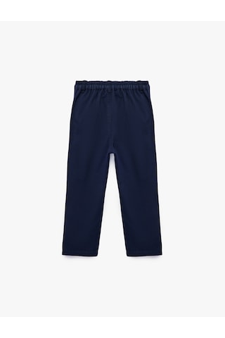 Koton Düğmeli Gabardin Kumaş Pamuklu Havuç Kesim Pantolon Lacivert 7wmb40008tw