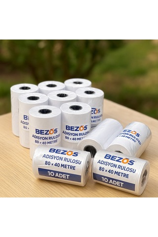Buradabulabilirsin Bezos 80x40 Mm Adisyon Rulosu Termal Rulo 10'lu Paket Bbz