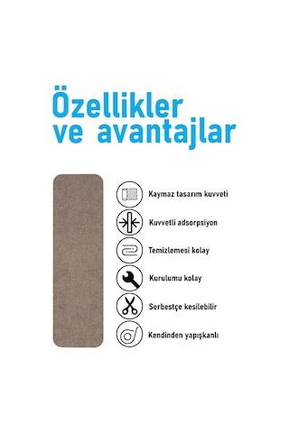 Halifleks Yapışkan Tabanlı Merdiven Basamak Paspası Rip Halı Kaymaz Tabanlı / Adet Olarak Satılır Devetüyü