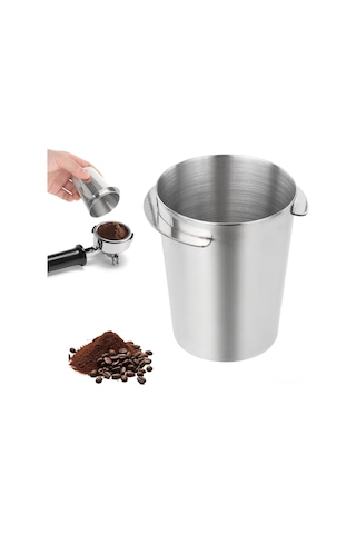 Kosona 304 Çelik Espresso Kahve Tozu Dağıtım Kupa - 54mm Portafilter Uyumlu - Kahve Makinesi Aksesuarı Gümüş