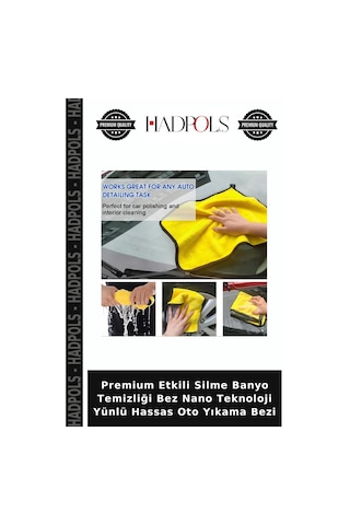 Premium Etkili Silme Banyo Temizliği Bez Nano Teknoloji Yünlü Hassas Oto Yıkama Bezi