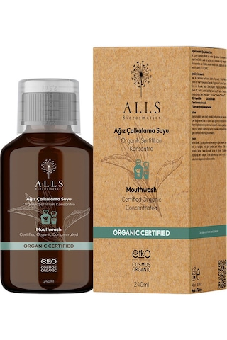 Alls Biocosmetics Organik Sertifikalı Konsantre Ağız Çalkalama Suyu 240 ML