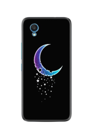 Alcatel 1 2022 Kılıf Resimli Desenli Silikon Platinium Series Moon Star 1851